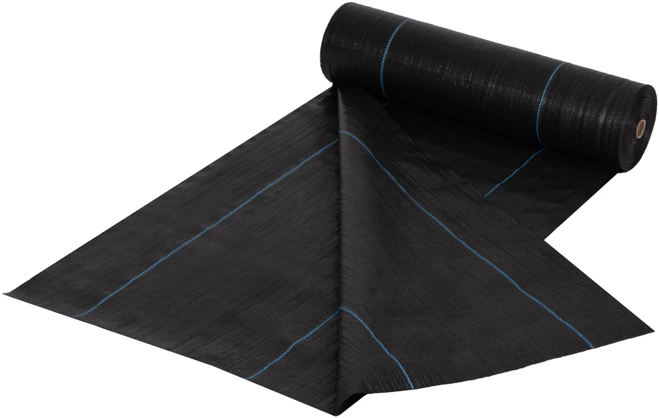 Juoda UV spinduliams atspari agroplėvelė 135 g/m² piktžolių kontrolės danga 1,1×50 m, smeigės, MultiGarden