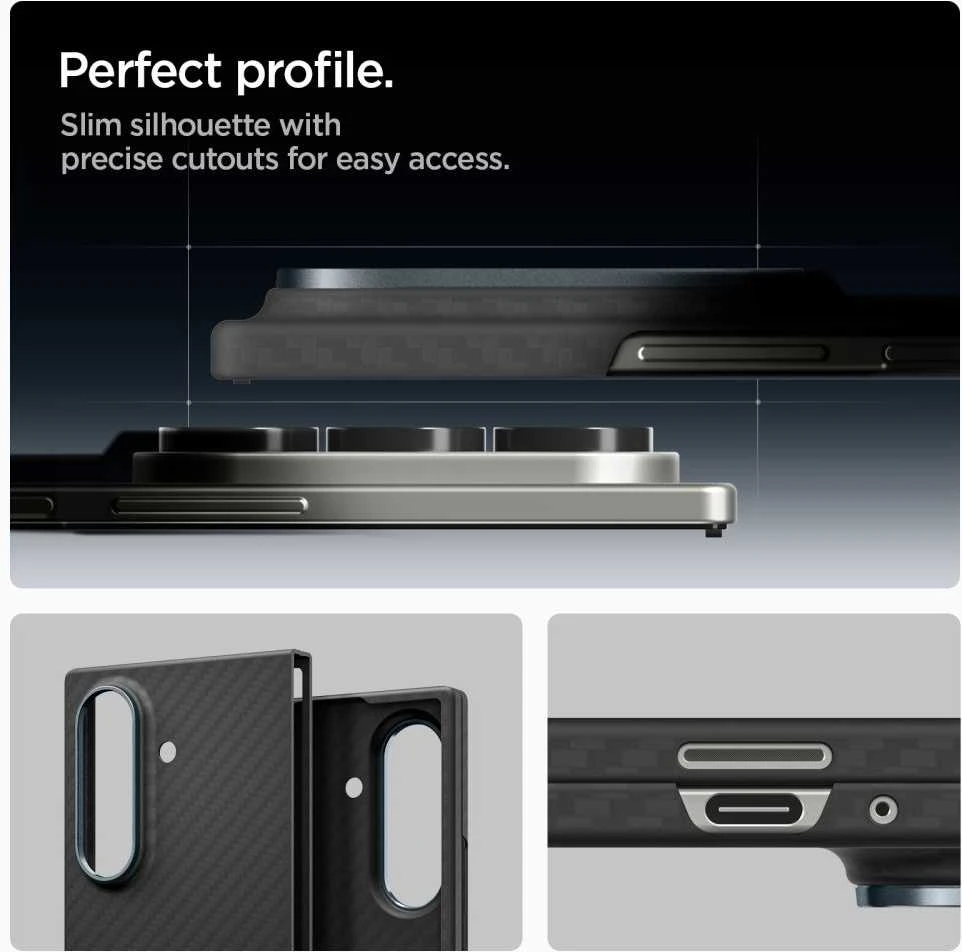 Dėklas Spigen Airskin Aramid Galaxy Z Fold 7 juoda