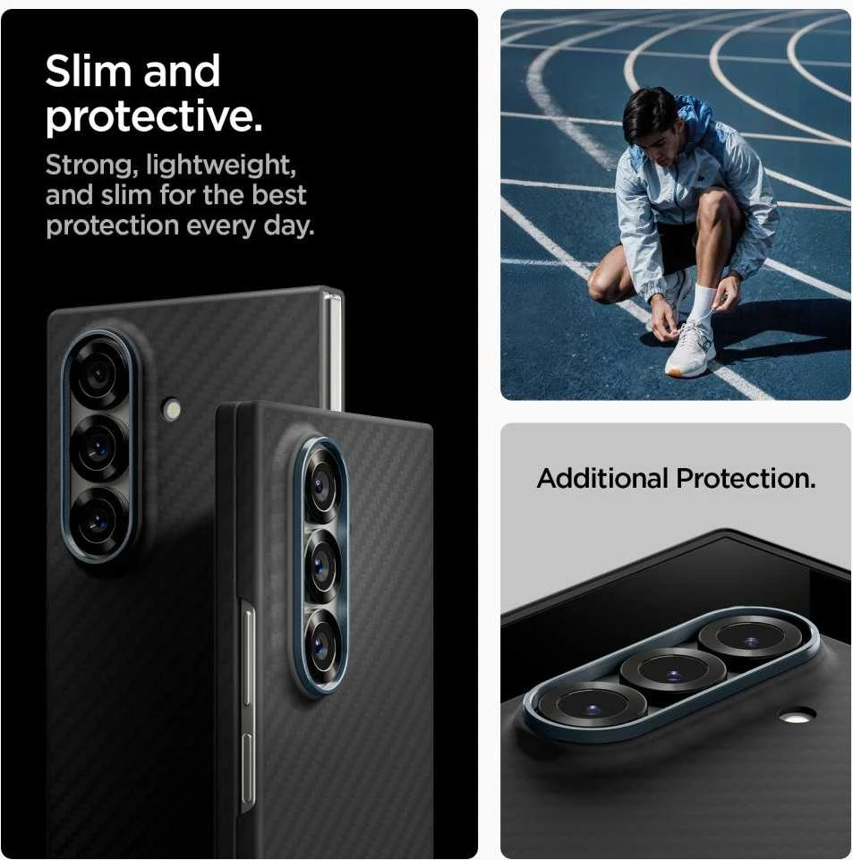 Dėklas Spigen Airskin Aramid Galaxy Z Fold 7 juoda