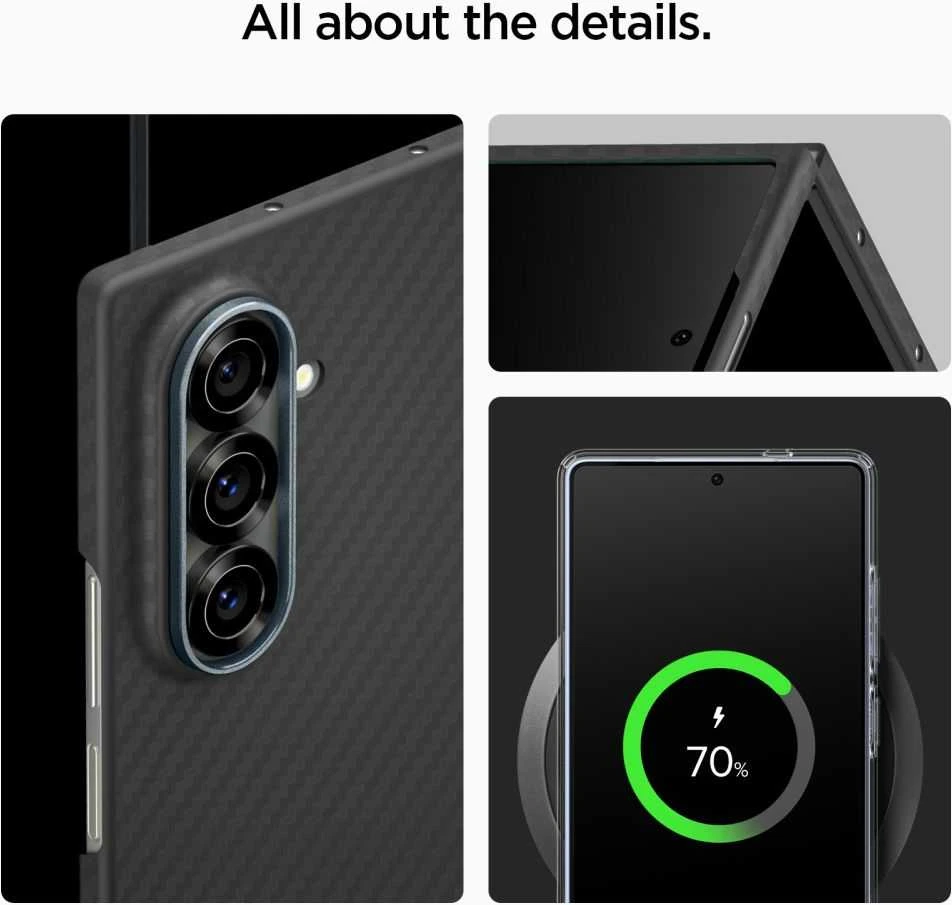 Dėklas Spigen Airskin Aramid Galaxy Z Fold 7 juoda