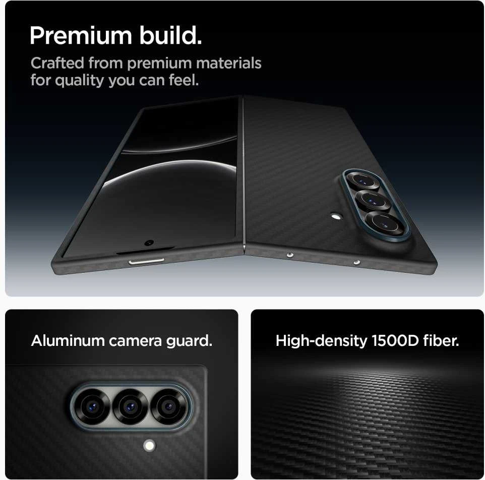 Dėklas Spigen Airskin Aramid Galaxy Z Fold 7 juoda