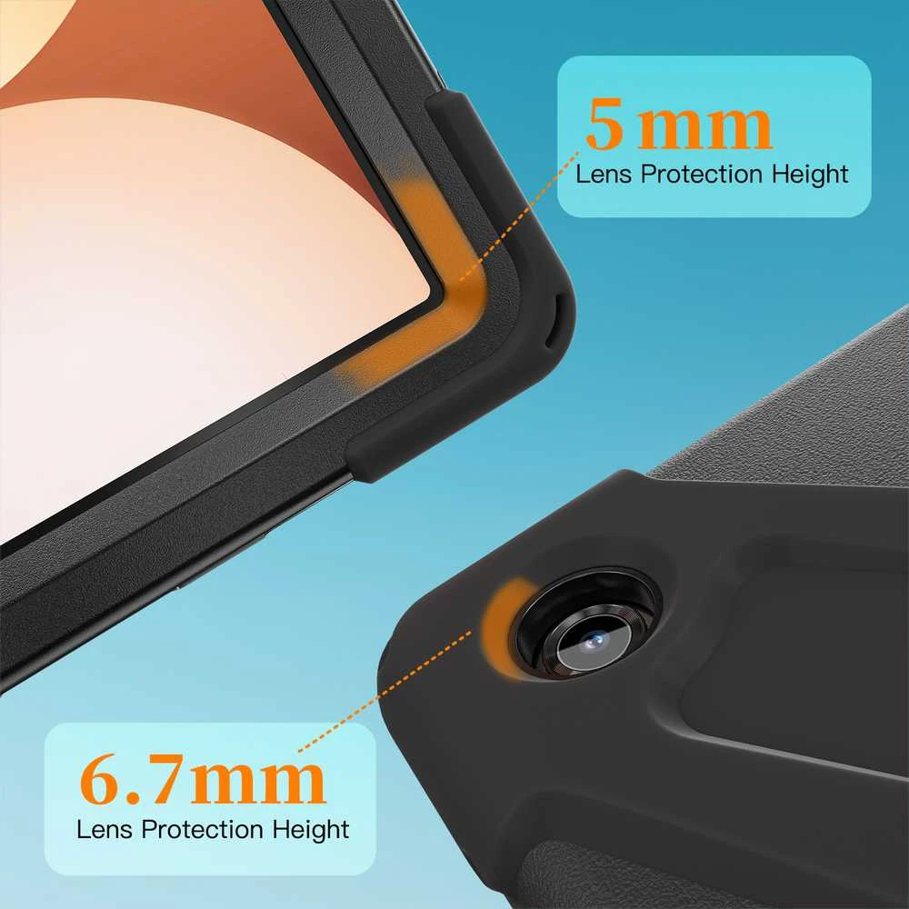 Just Must JM Rugged Case Grip for Samsung Galaxy Tab A11+ with a strap Juodas