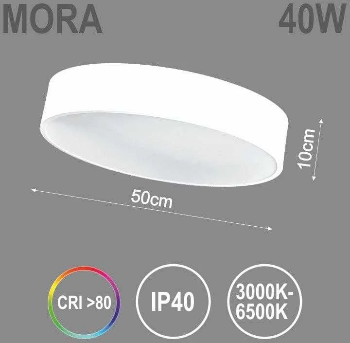 Lubinis šviestuvas TOPE Lubinis apvalus baltas LED šviestuvas "MORA" 40W