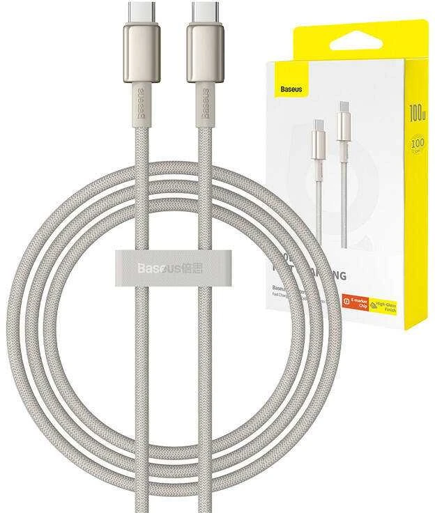 Laidas iš USB-C į USB-C Baseus Tungsten Gold, 100 W, 1 m (auksinis)