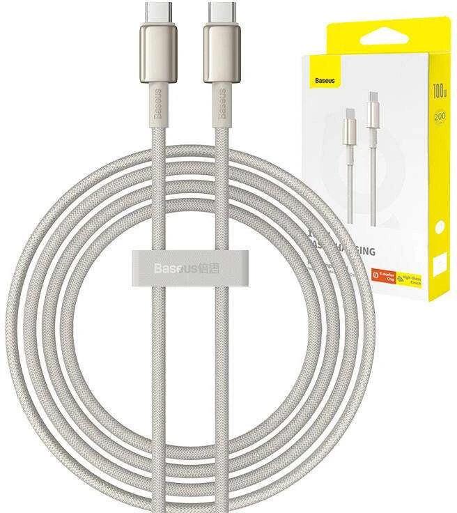 Laidas iš USB-C į USB-C Baseus Tungsten Gold, 100 W, 2 m (auksinis)
