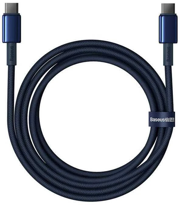 Baseus Tungsten Gold kabelis USB-C - USB-C 100W 2m - Mėlynas