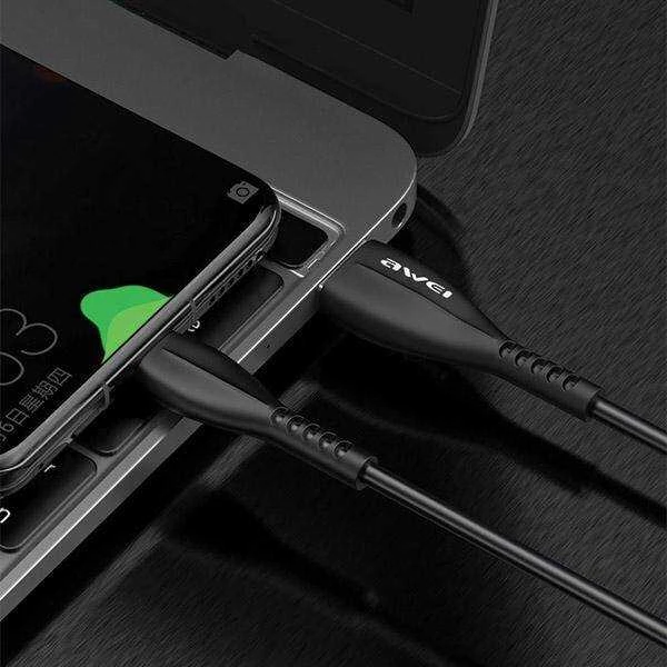 AWEI CL-115T USB to USB-C juodos spalvos cable