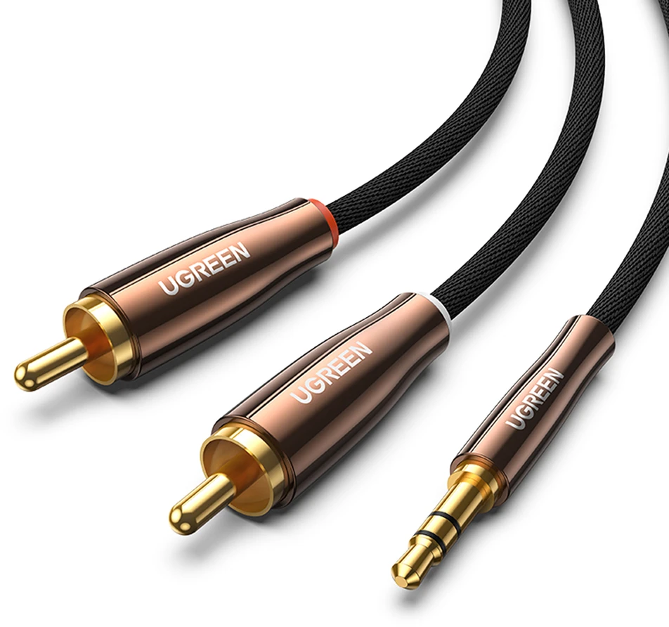UGREEN AV170 kabelis 2x RCA Cinch kištukai - 3.5mm kištukas 1m