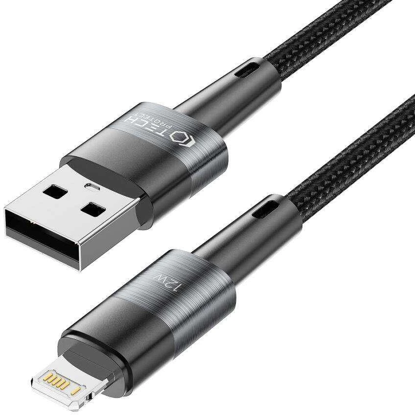 Kabelis 3A 12W 2m USB – „Lightning Tech-Protect UltraBoost“ pilkos spalvos