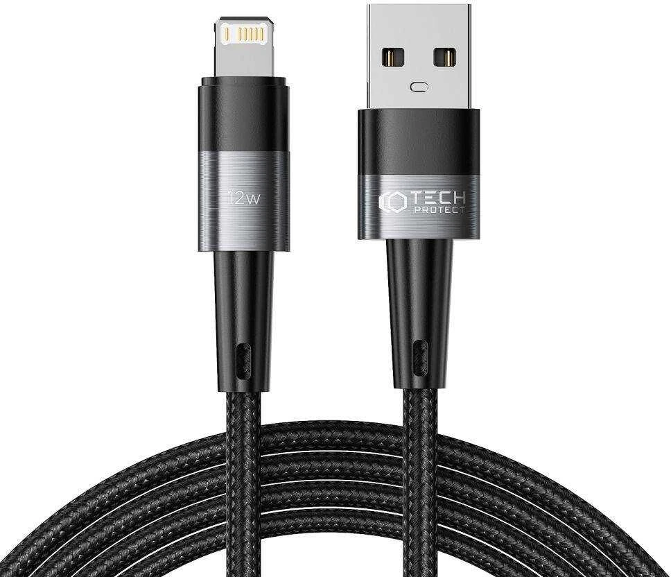 Kabelis 3A 12W 2m USB – „Lightning Tech-Protect UltraBoost“ pilkos spalvos