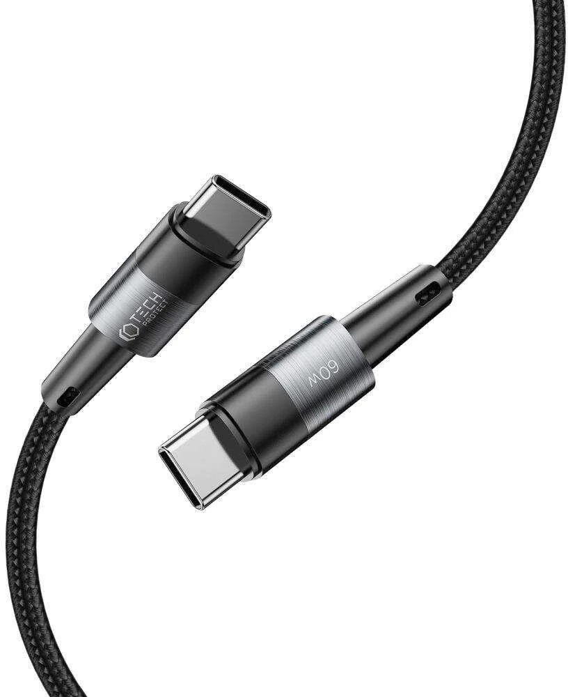 Kabelis 3A 60W 1m PD USB-C – USB-C Tech-Protect UltraBoost pilkos spalvos