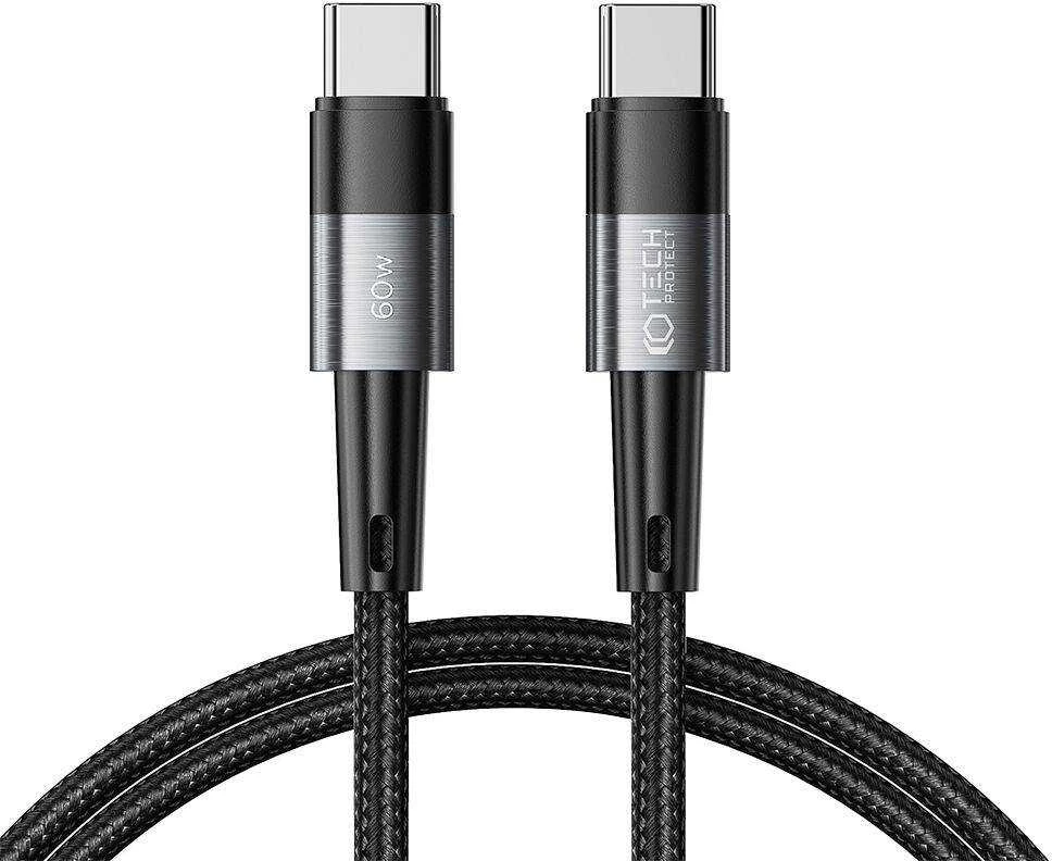Kabelis 3A 60W 1m PD USB-C – USB-C Tech-Protect UltraBoost pilkos spalvos