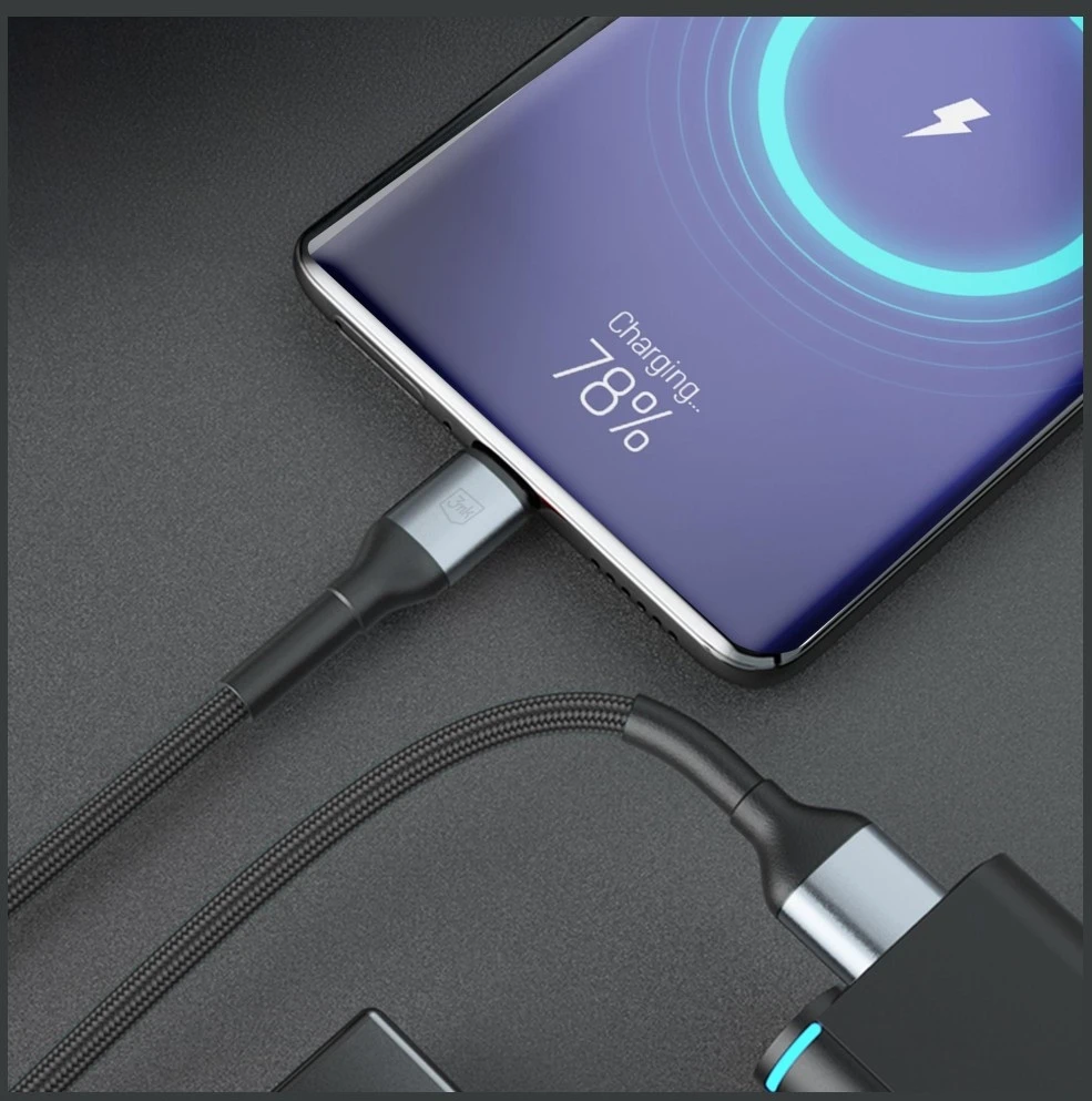 3Mk apsauga 3mk Hyper kabelis 3mk Hyper kabelis N serijos USB-A / USB-C 1m 9V/2A 18W QC 3.0 / juodas