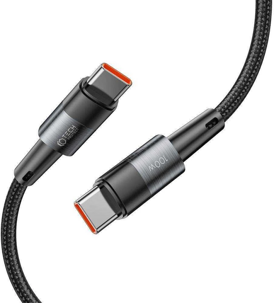 Kabelis 5A PD100W 3m USB-C ir USB-C Tech-Protect Ultraboost pilkos spalvos