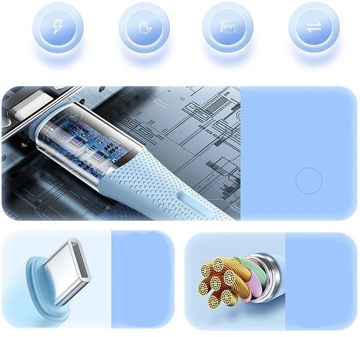 T-PHOX KABELIS GENTLE USB-C/USB-C 60W 1M Baltas