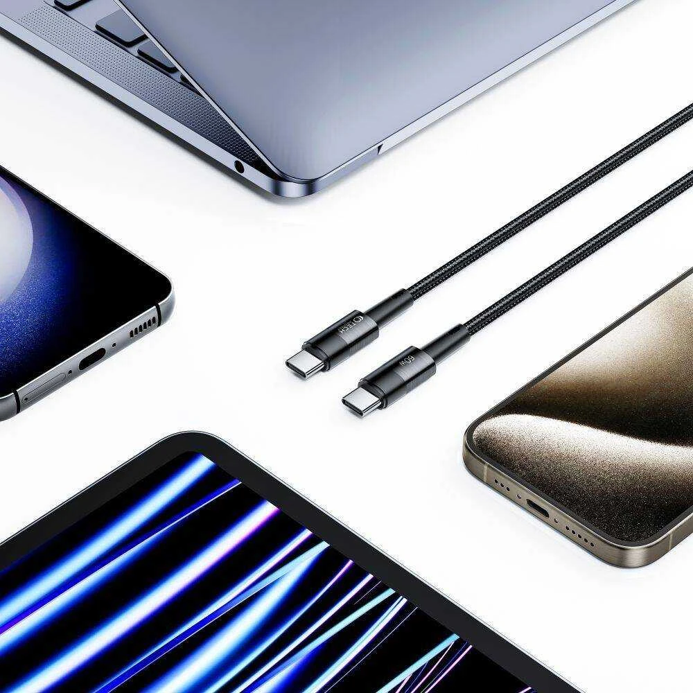 Kabelis 60W 3A 0,25m USB-C – USB-C Tech-Protect UltraBoost pilkos spalvos