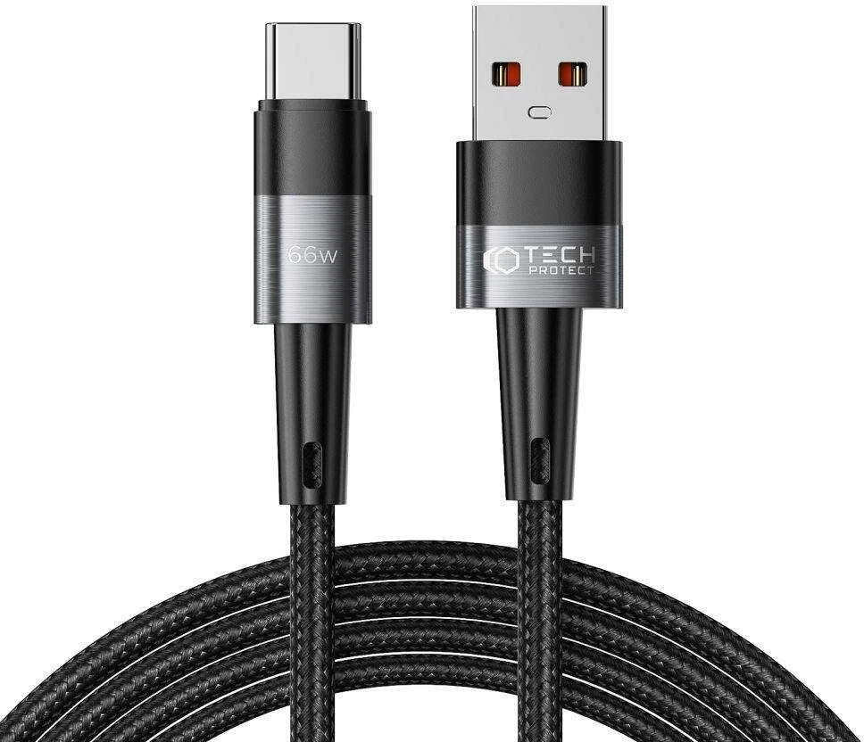 Kabelis 6A 66W 2m PD USB ir USB-C Tech-Protect UltraBoost pilkos spalvos