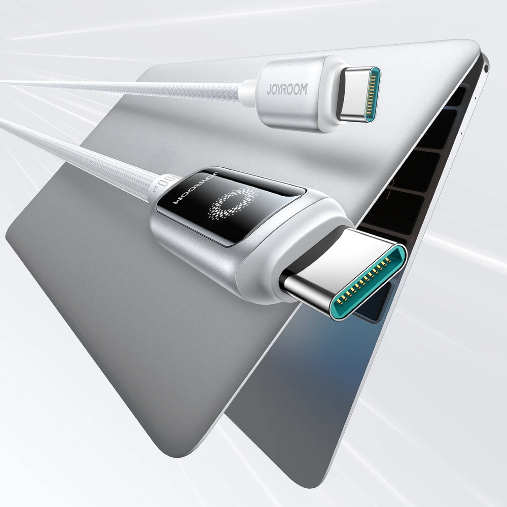 Joyroom S-A55 StarFlight 100W USB-C – USB-C laidas 1,2 m – Baltas