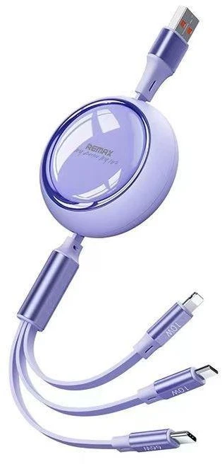 KABELIS REMAX LINON SERIES 66W 3IN1 USB-C/MICRO/LIGHTNING RC-C029 VIOLETINIS