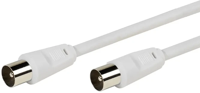 Kabelis TV antenai RF, 2.5m, kištukas - lizdas, baltas EMOS