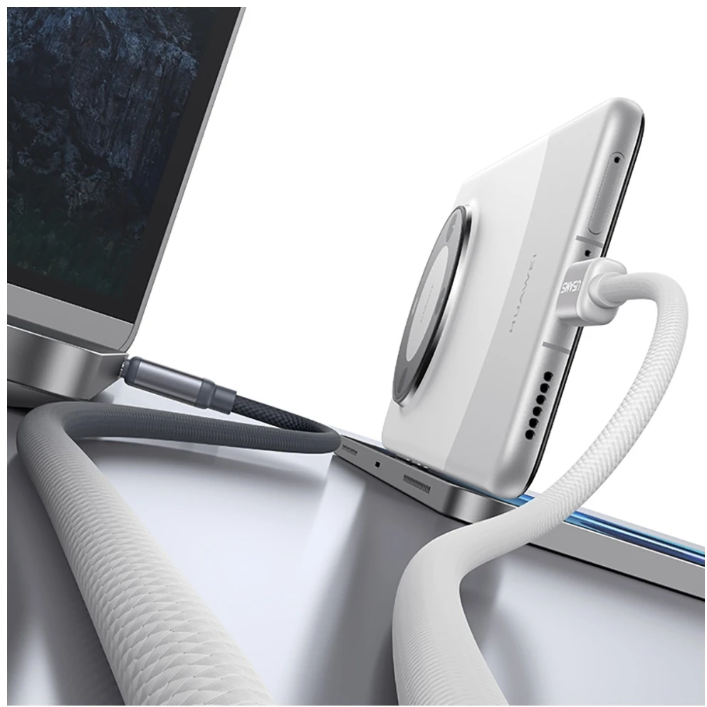 Kabelis USAMS Bicolor Series SJ756 PD 60W USB-C/USB-C 1.2m juodos spalvos and baltos spalvos