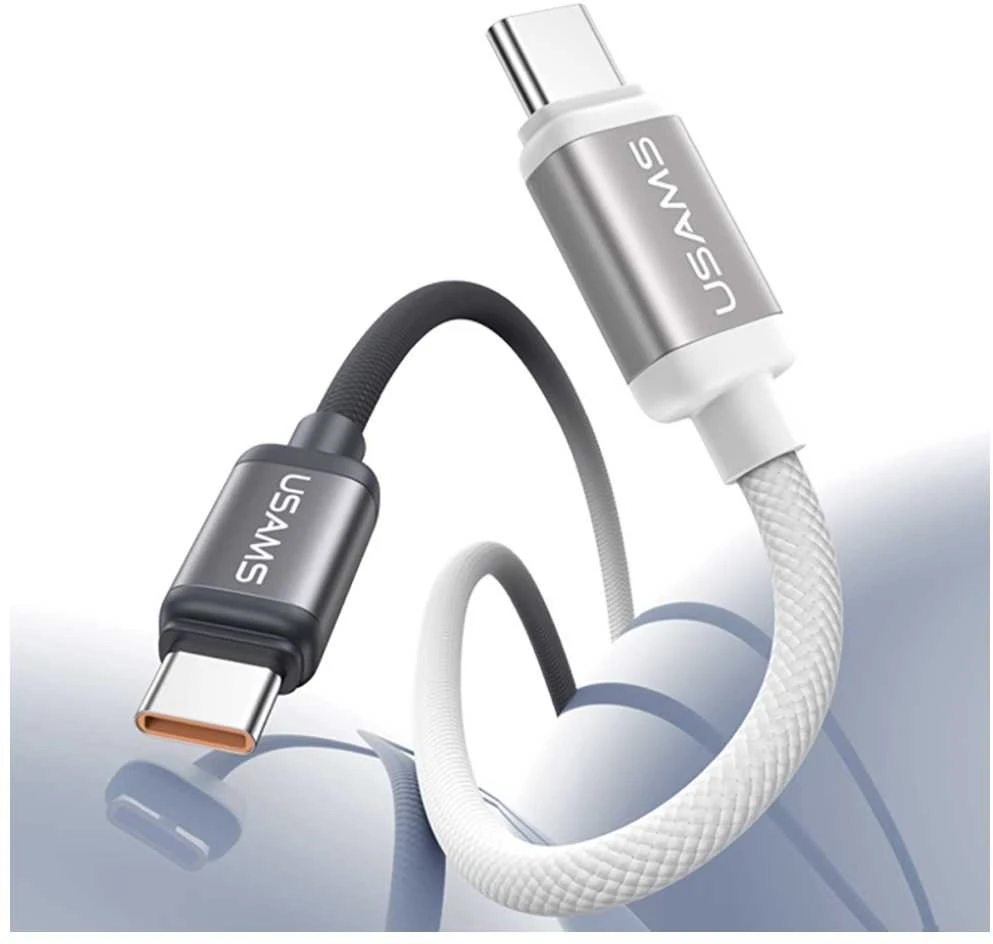 Kabelis USAMS Bicolor Series SJ756 PD 60W USB-C/USB-C 1.2m juodos spalvos and baltos spalvos