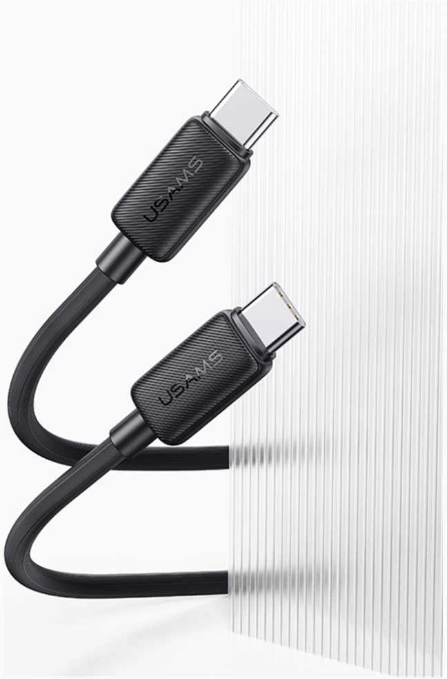Kabelis USAMS KY Series US-SJ696 60W USB-C to USB-C 2m baltos spalvos