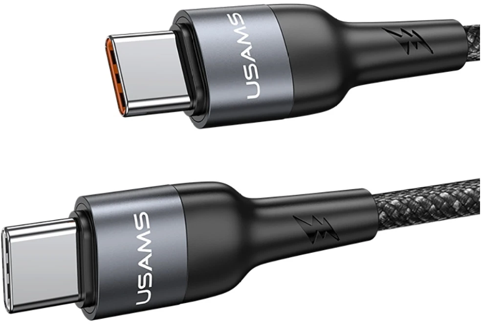 Kabelis USAMS SJ759 U89 100W Fast Charging with massager juodos spalvos