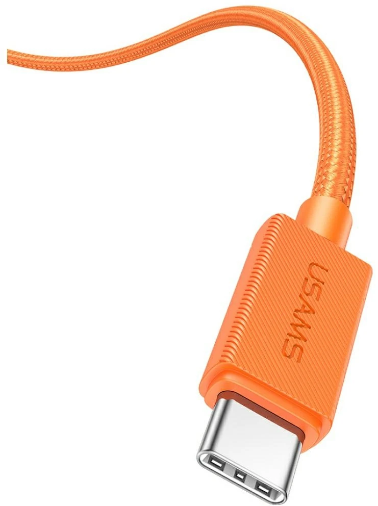 Kabelis USAMS SJ773 PD 60W USB-C/USB-C 1.2m oranžinės spalvos