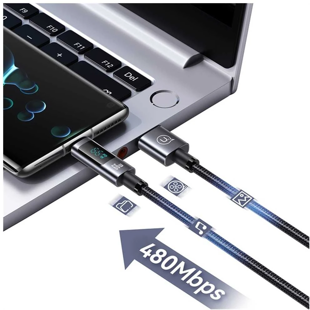 Kabelis USAMS Sufeng Series US-SJ673 66W 6A Greito įkrovimo USB-C į USB-A 1.2m tamsinti