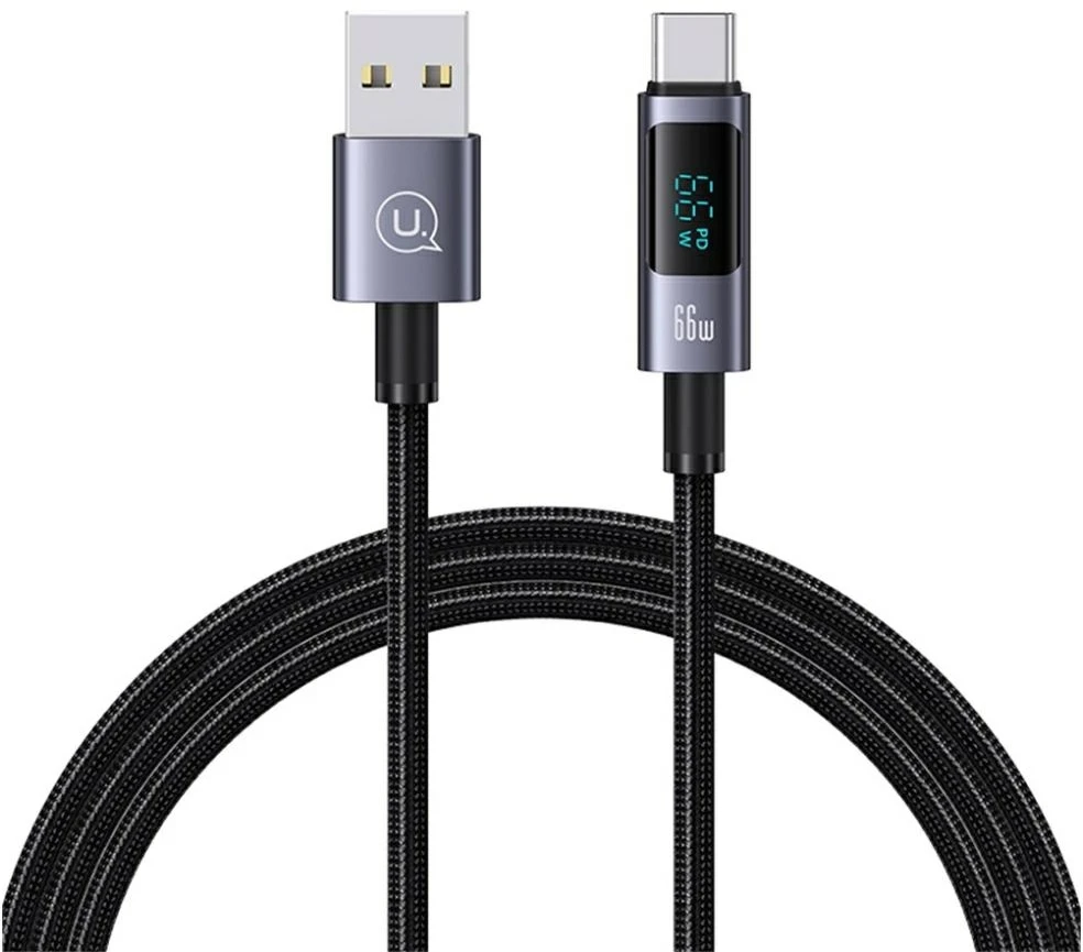 Kabelis USAMS Sufeng Series US-SJ673 66W 6A Greito įkrovimo USB-C į USB-A 1.2m tamsinti