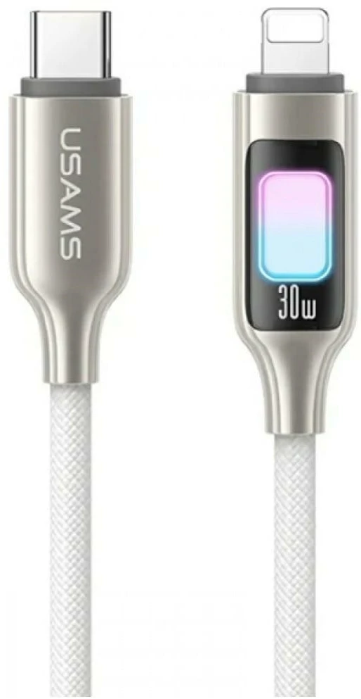 USAMS TC serijos SJ749 30W USB-C į Lightning kabelis 1.2 m titano spalvos