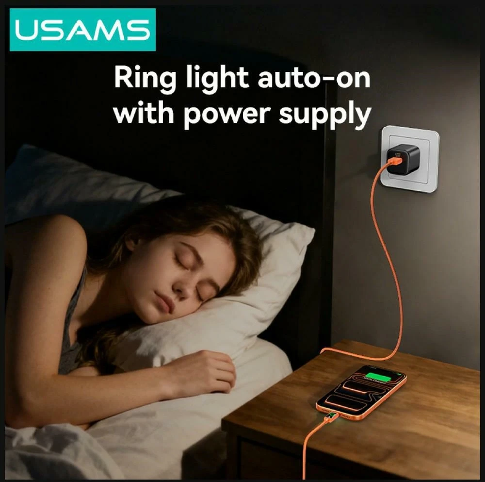 Kabelis USAMS U92 18W USB-C to USB-A 1.2m juodos spalvos