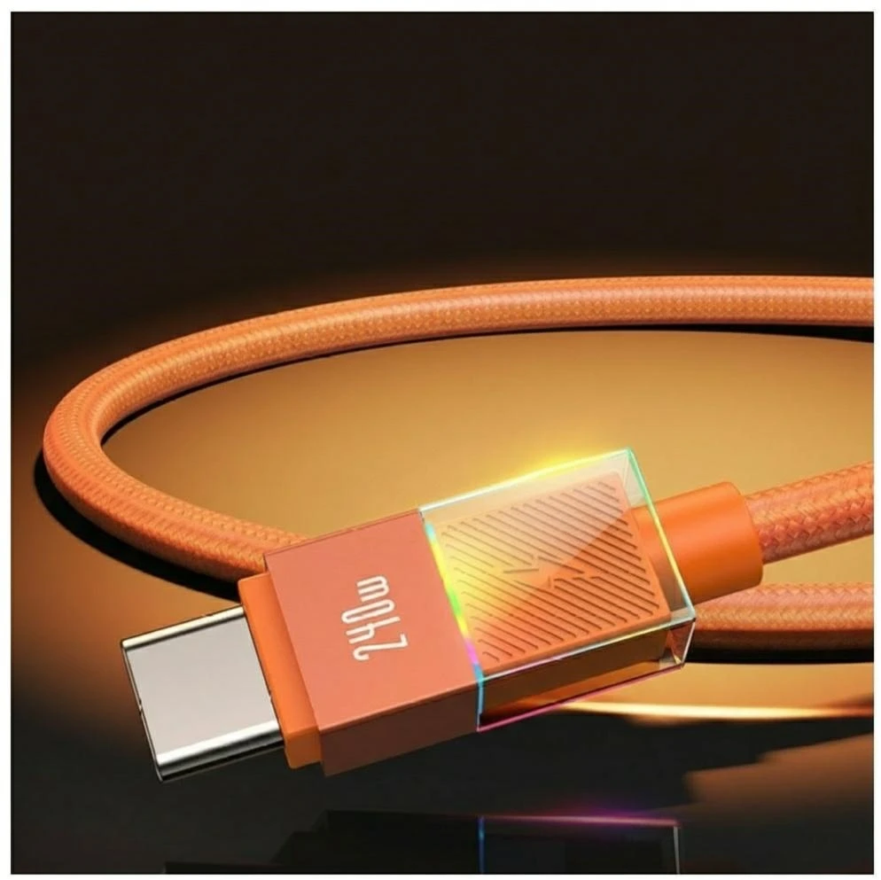 Kabelis USAMS U93 240W USB-C į USB-C 1.2m oranžinės spalvos