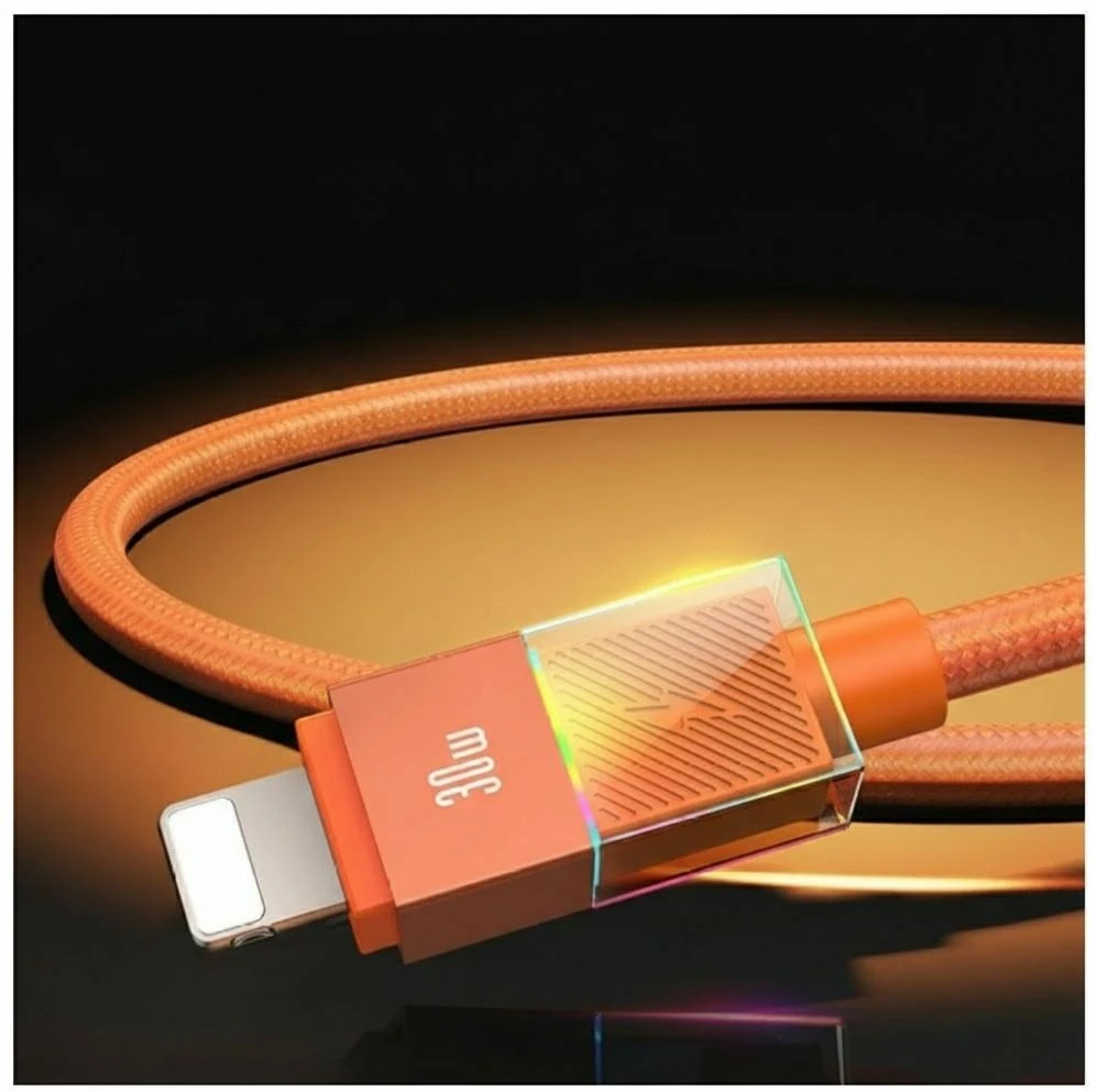 Kabelis USAMS U93 30W USB-C to Lightning 1.2m oranžinės spalvos