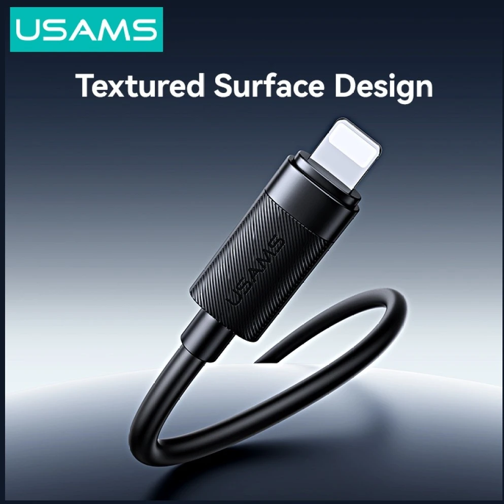 Kabelis USAMS U94 30W USB-C į Lightning 1m juodos spalvos