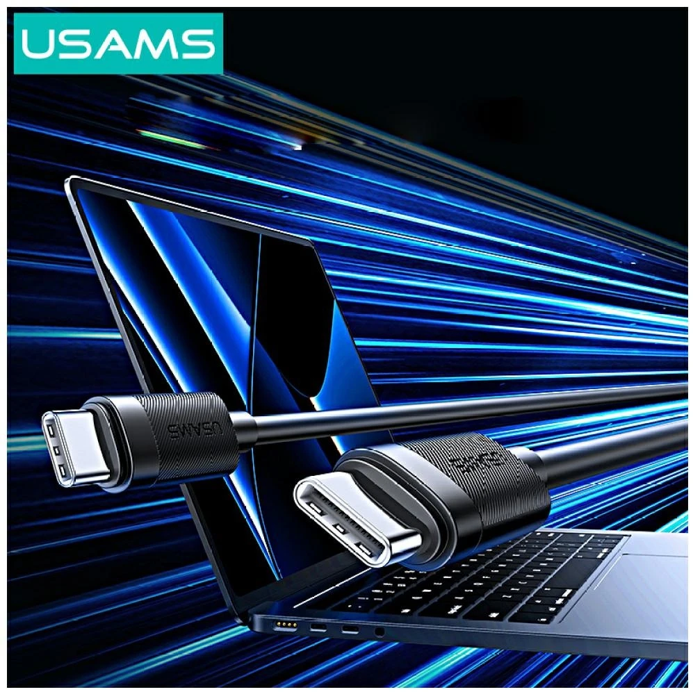 Kabelis USAMS U94 60W USB-C to USB-C 1m juodos spalvos