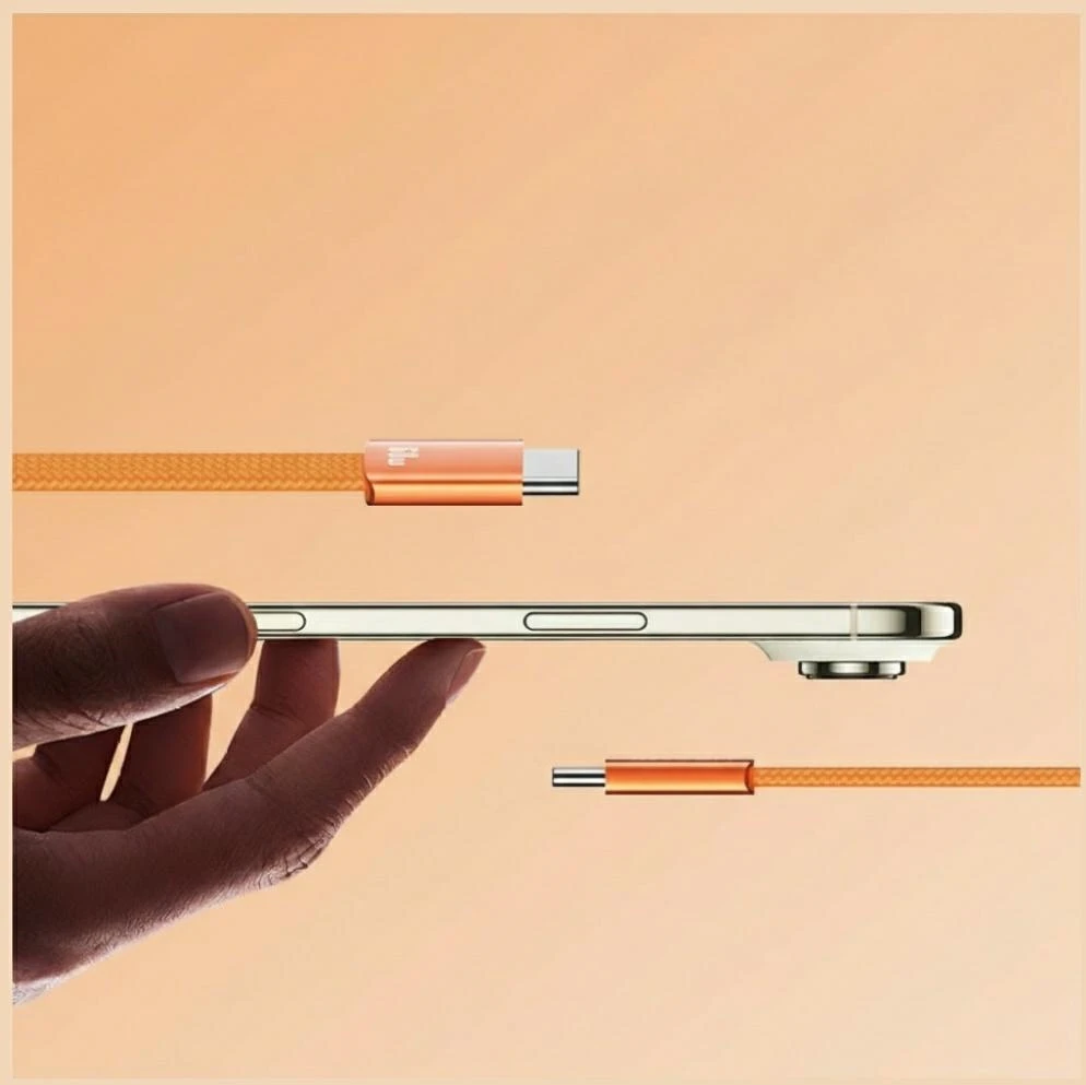 Kabelis USAMS U96 60W USB-C to USB-C 1.2m oranžinės spalvos