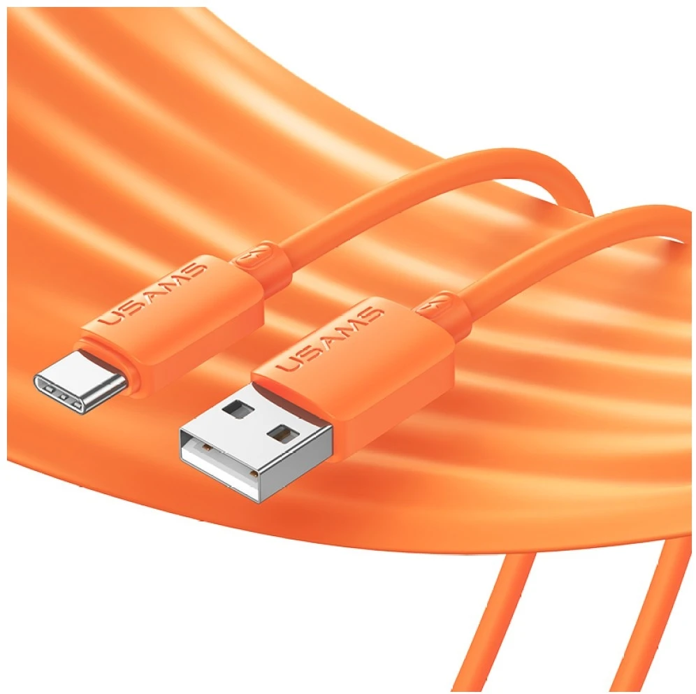 Kabelis USAMS U98 3A Silicone Fast Charging USB-C baltos spalvos