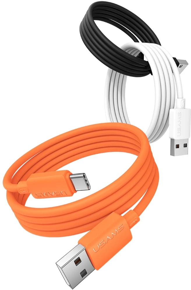 Kabelis USAMS U98 3A Silicone Fast Charging USB-C baltos spalvos