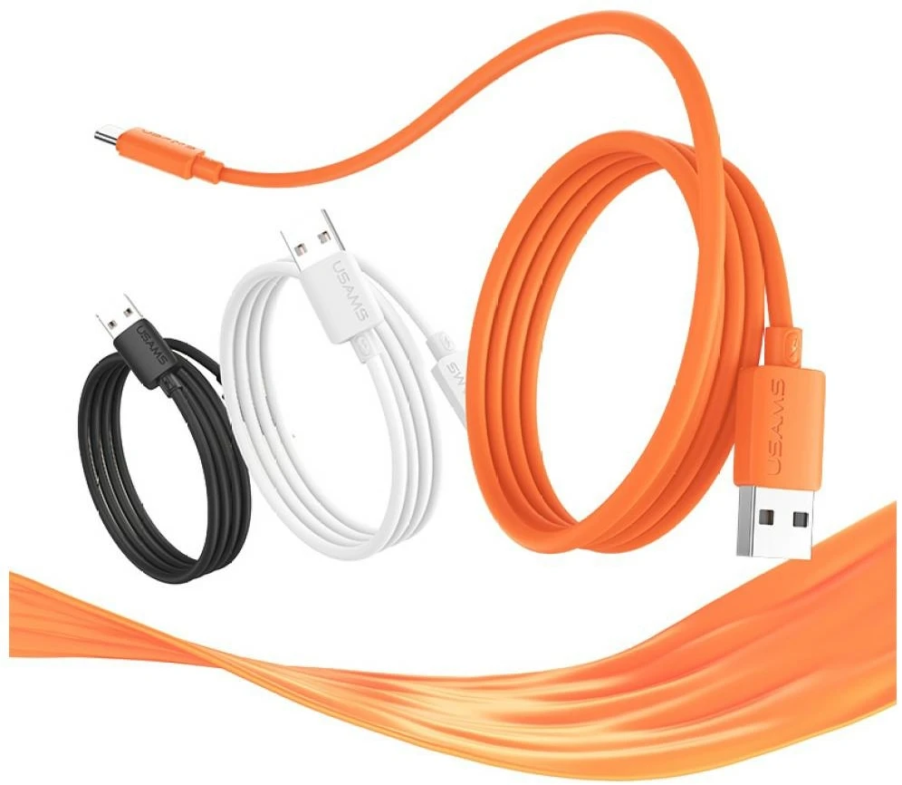 Kabelis USAMS U98 3A Silicone Fast Charging USB-C juodos spalvos