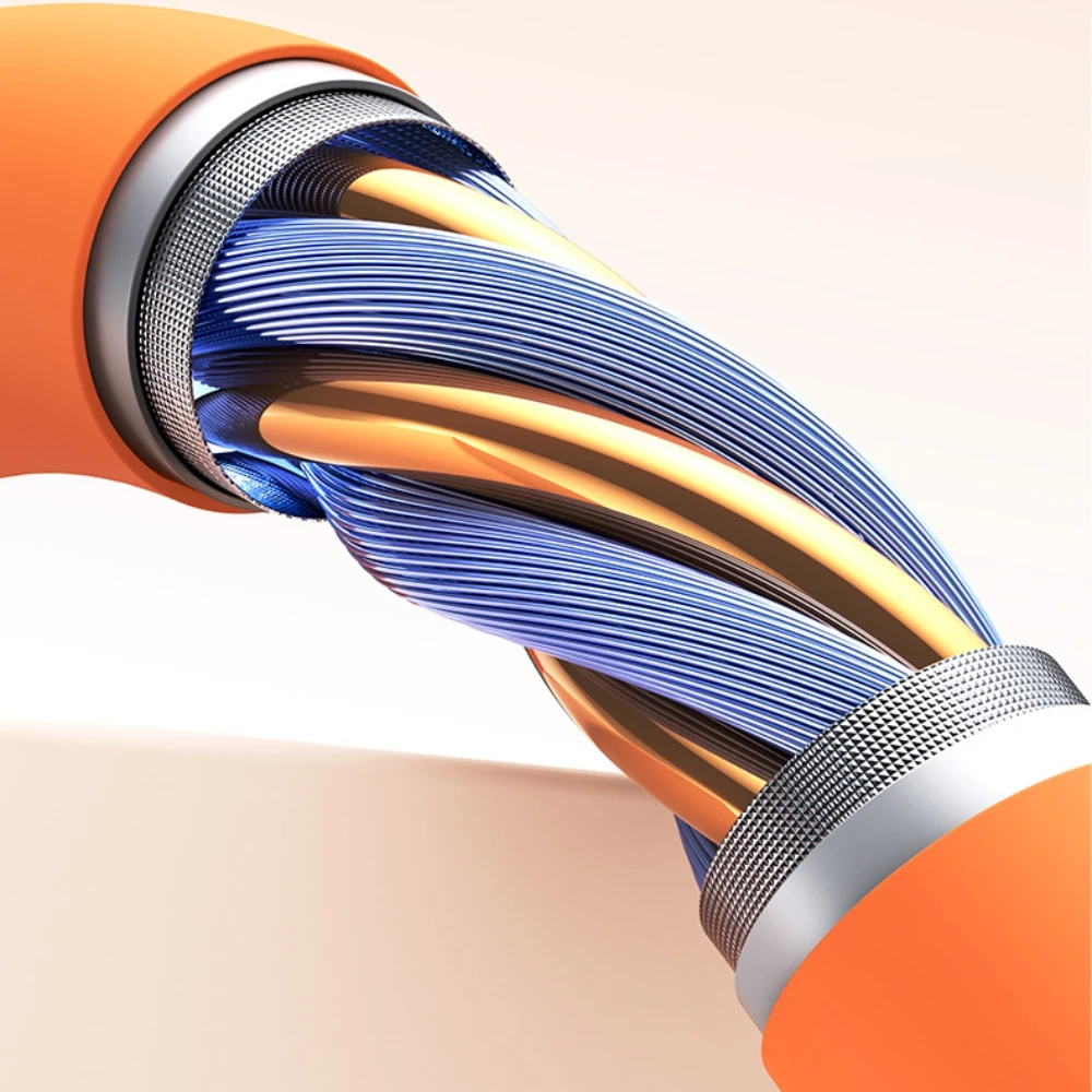 Kabelis USAMS U98 3A Silicone Fast Charging USB-C oranžinės spalvos