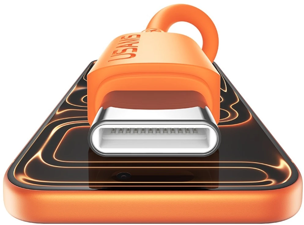 Kabelis USAMS U98 3A Silicone Fast Charging USB-C baltos spalvos
