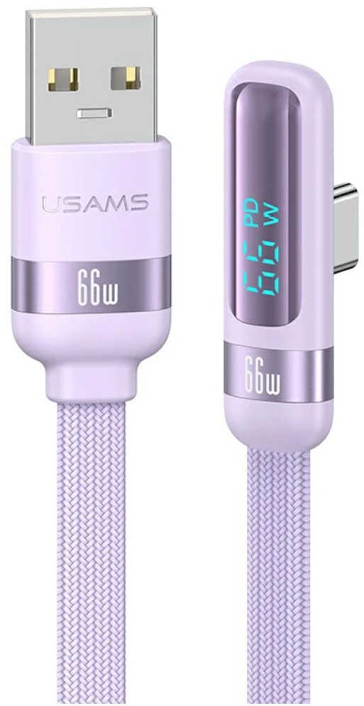 Kabelis USAMS US-SJ651 USB-A/USB-C violetinės spalvos