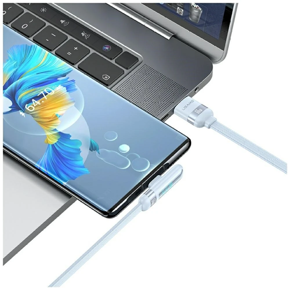Kabelis USAMS US-SJ651 USB-A/USB-C violetinės spalvos