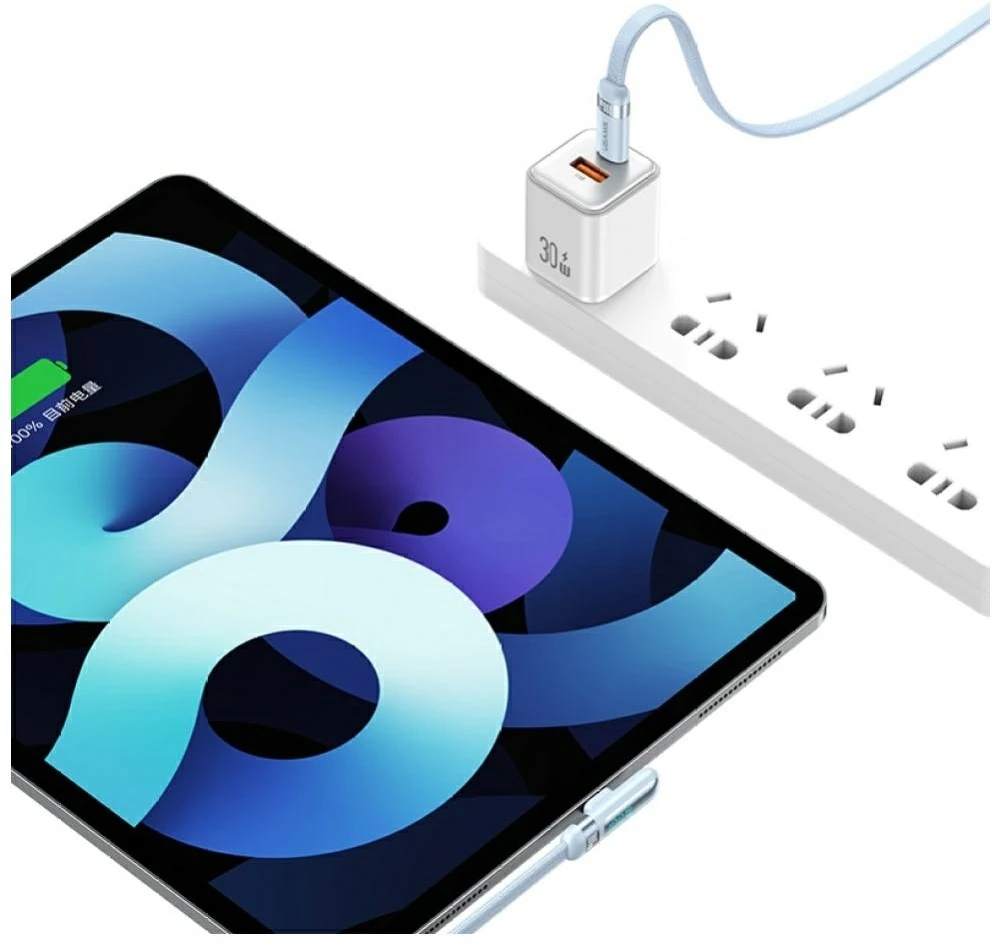 Kabelis USAMS US-SJ653 PD 100W USB-C/USB-C mėlynas