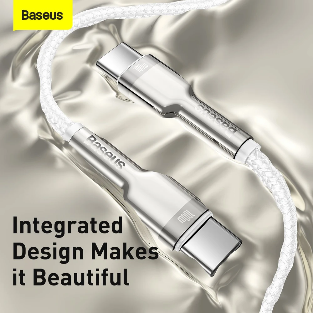 Baseus Cafule USB-C - USB-C laidas 100W 2m - Baltas
