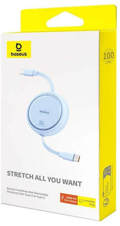 Laidas iš USB-C į USB-C Baseus Free2Draw, PD, 100 W, 1 m (mėlynas)