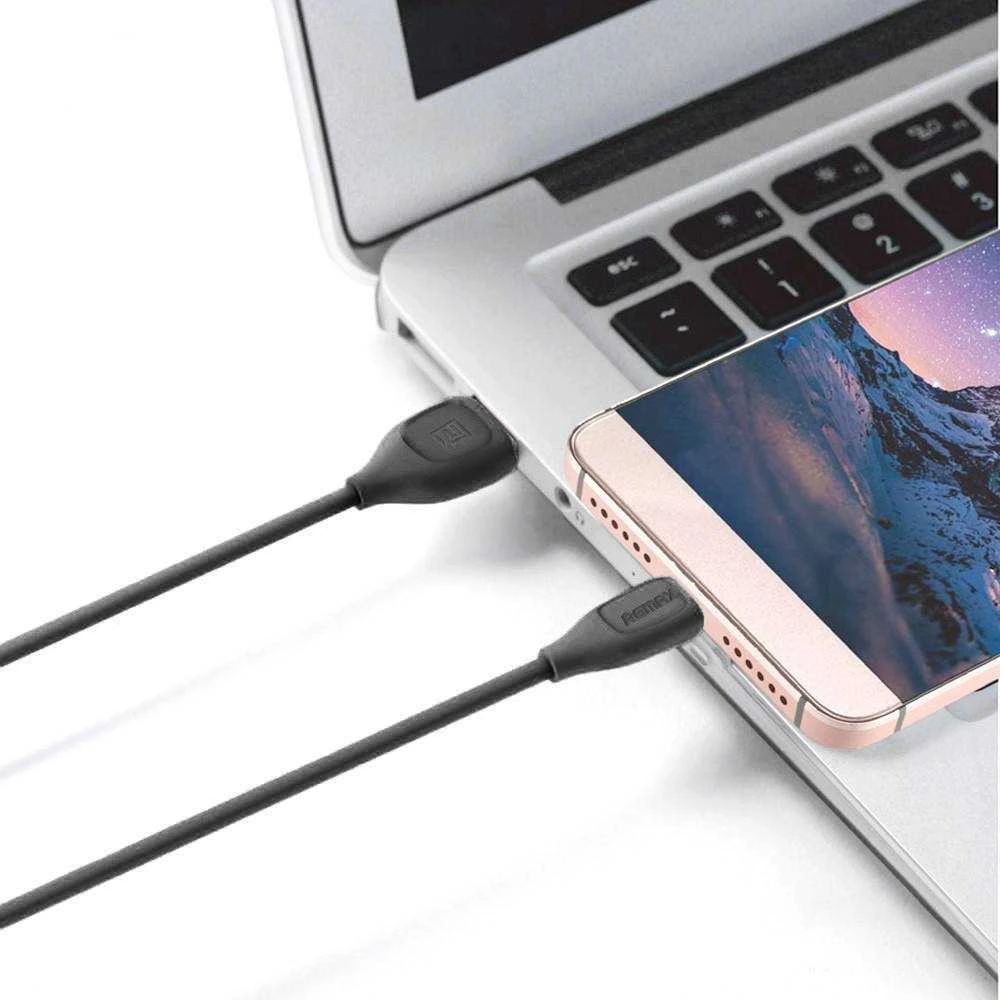 USB laidas Lightning Remax Lesu Pro, 2.1A, 1m (juodas)