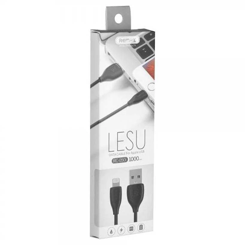 USB laidas Lightning Remax Lesu Pro, 2.1A, 1m (juodas)
